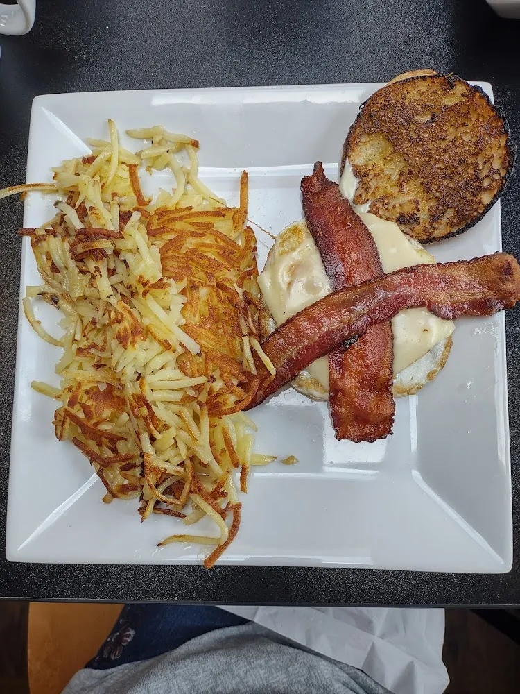 Breakfast Sandwich and Hash Browns